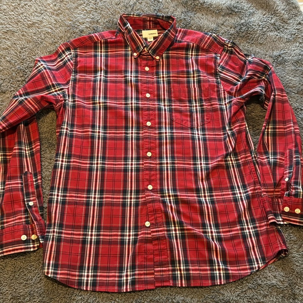 Red plaid Sonoma button down
